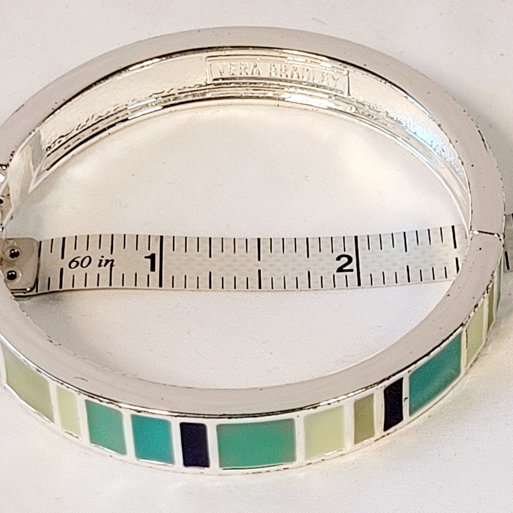 Vera Bradley Vintage Green Hinge Bangle Bracelet - Picture 4 of 6